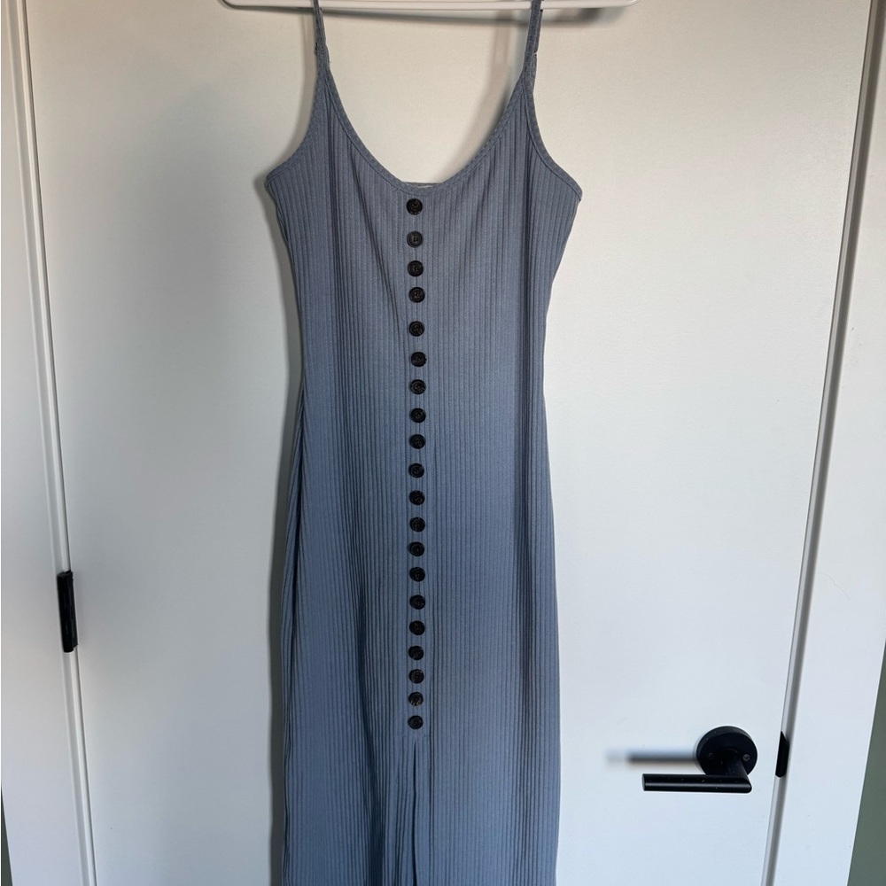 Blue Button-Down Dress